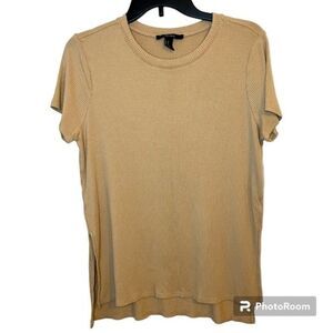 Forever 21 Women’s Tan Short Sleeve Ribbed Tee Size Medium